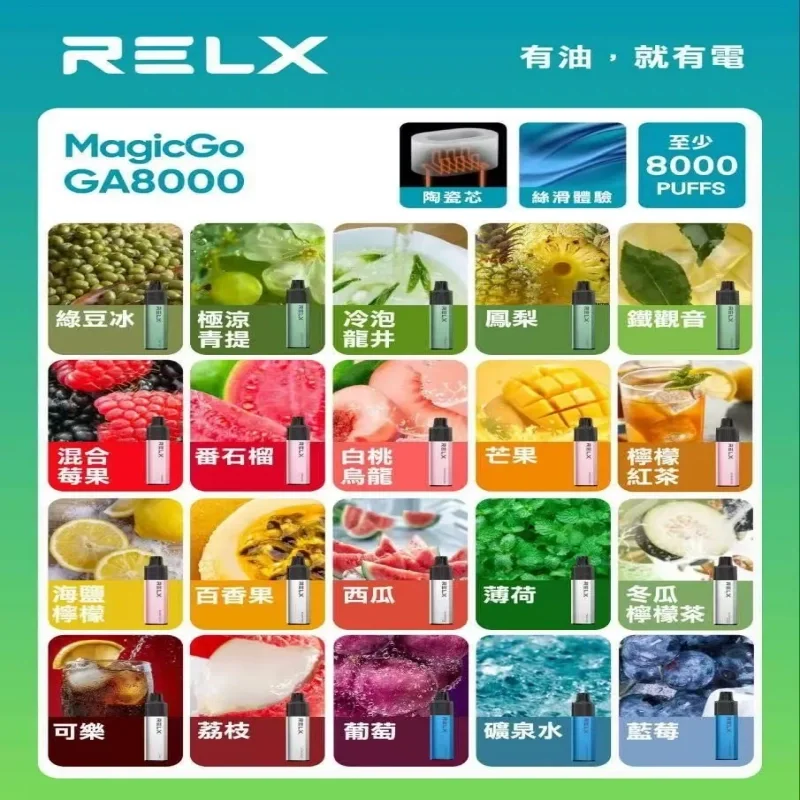 【鳳梨】Relx GA8000拋棄式電子煙|悅刻一次性8000口大容量|台灣現貨